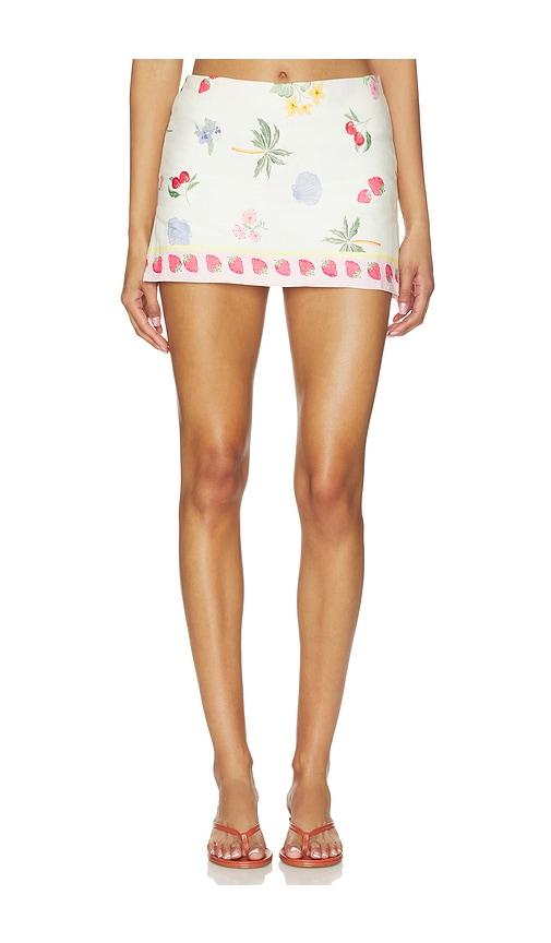 amanda uprichard jace skort in ivory,pink.