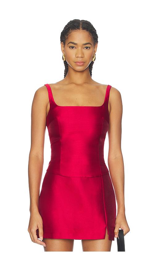 amanda uprichard jacksonville top in red.