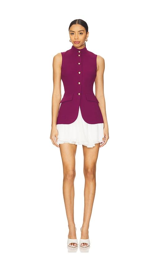 amanda uprichard justine dress in burgundy.
