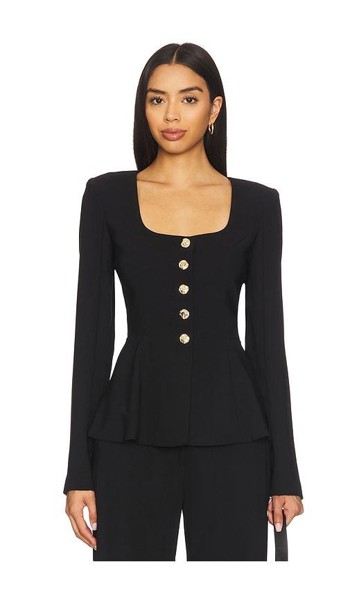 amanda uprichard kailey top in black.