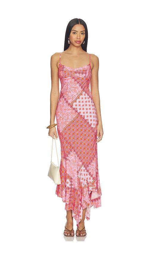 amanda uprichard kaysee maxi dress in pink.