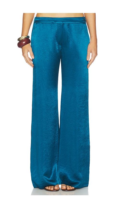 amanda uprichard kordell pants in teal.