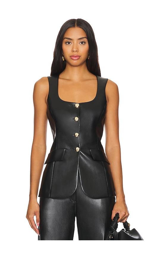 amanda uprichard kya top in black.
