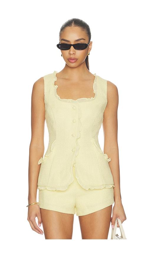 amanda uprichard kya top in yellow.