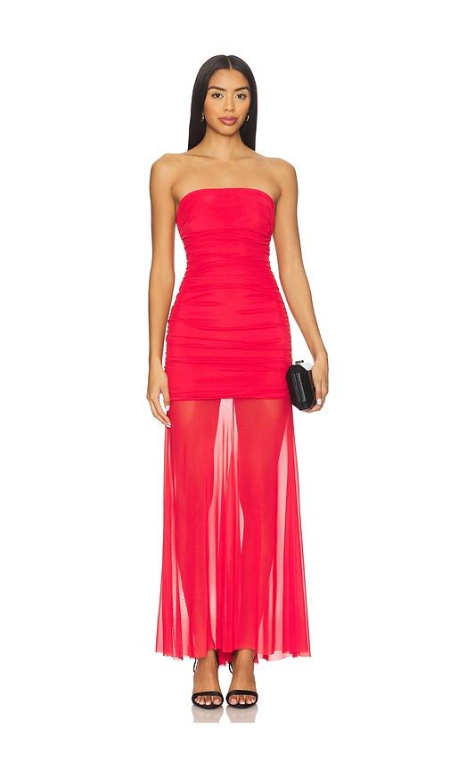 amanda uprichard leo dress in red.