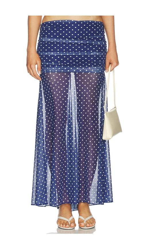 amanda uprichard leo skirt in navy.