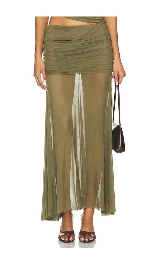 amanda uprichard leo skirt in olive.