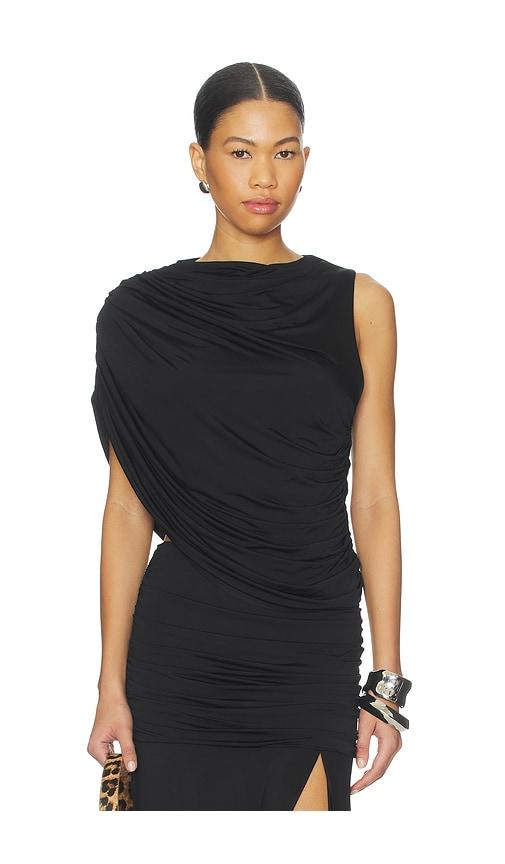 amanda uprichard leo top in black.