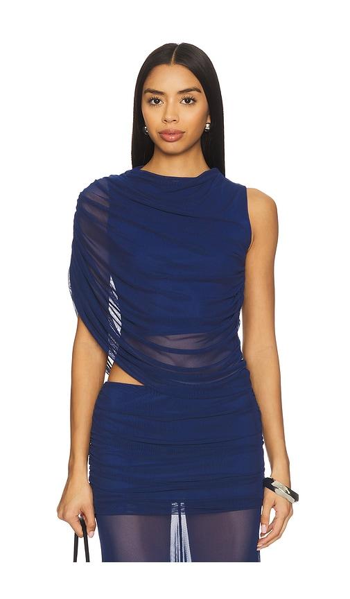 amanda uprichard leo top in navy.