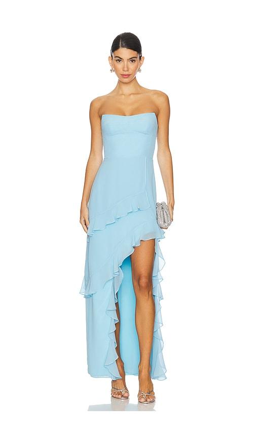 amanda uprichard magnolia dress in baby blue.