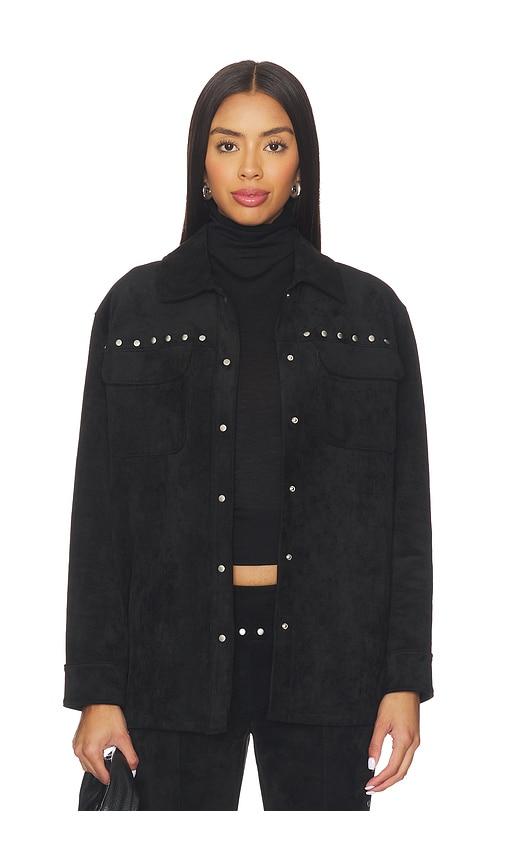 amanda uprichard nirvana suede jacket in black.