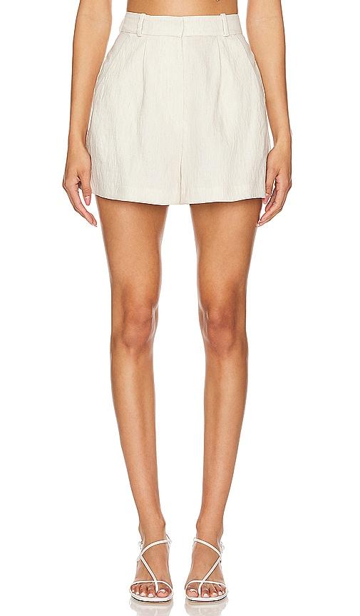 amanda uprichard noah shorts in beige.