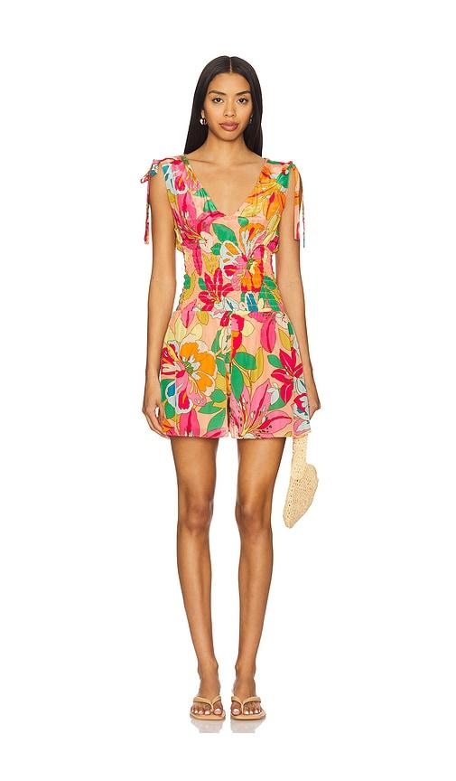 amanda uprichard prescott romper in orange,fuchsia.