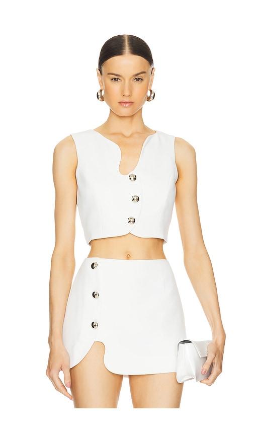 amanda uprichard puzzle vest in ivory.