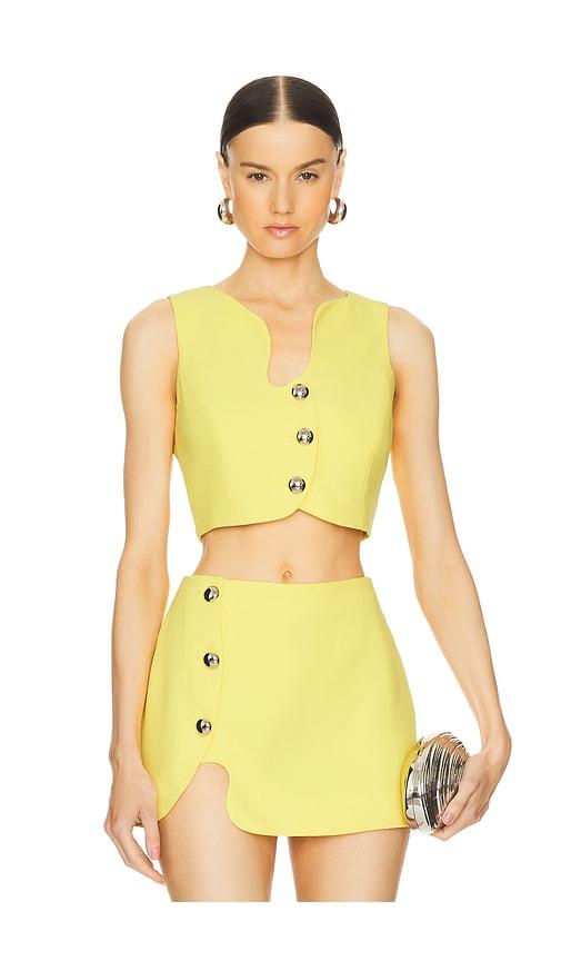 amanda uprichard puzzle vest in yellow.