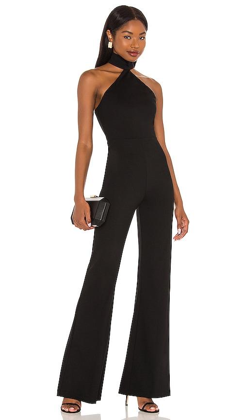 amanda uprichard queens jumpsuit in black.