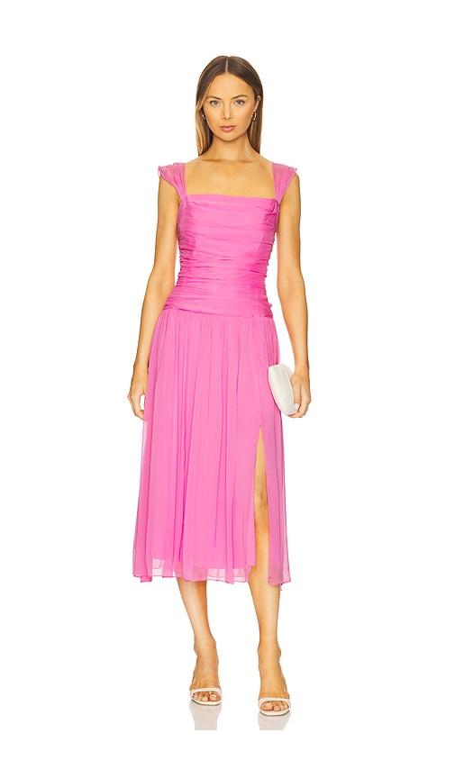 amanda uprichard reine dress in pink.