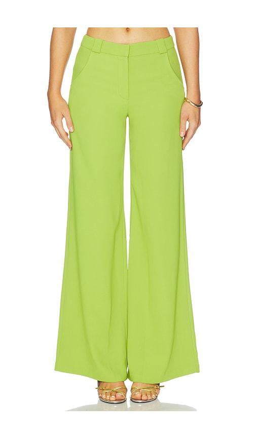 amanda uprichard saddler pants in green.