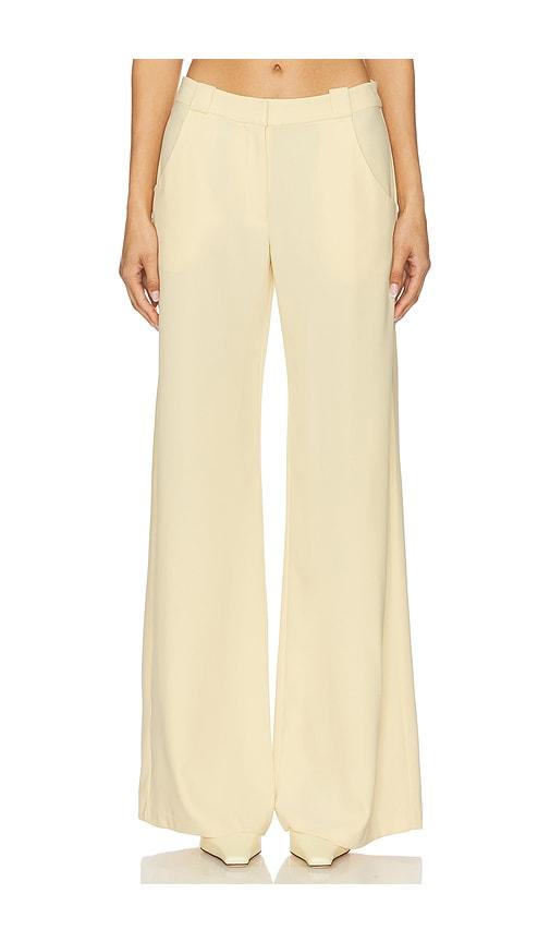 amanda uprichard saddler pants in yellow.