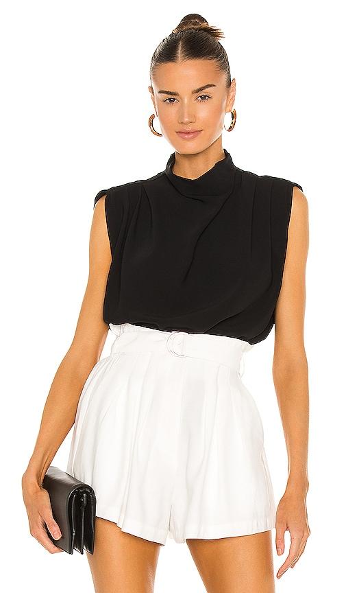 amanda uprichard sleeveless fabienne top in black.