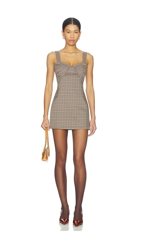 amanda uprichard soho skort romper in brown.