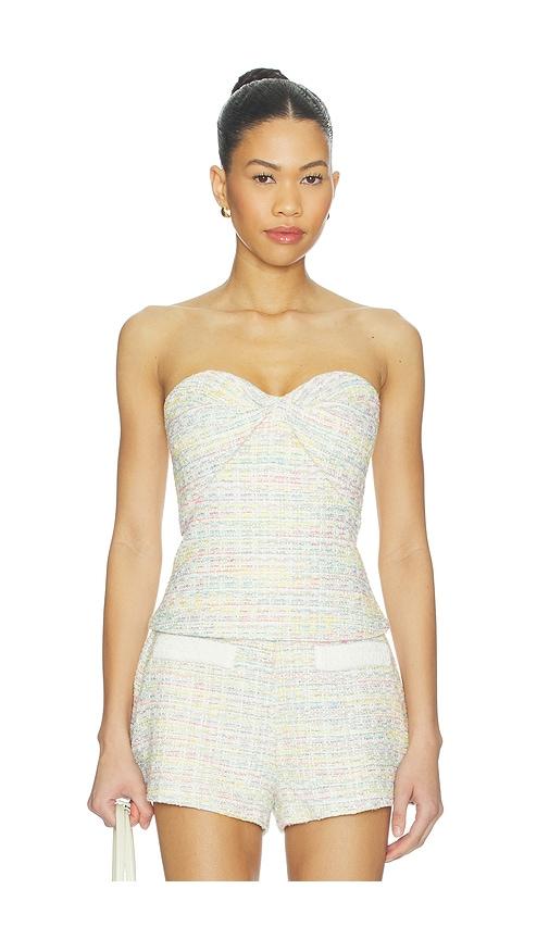 amanda uprichard soho top in white,blue.