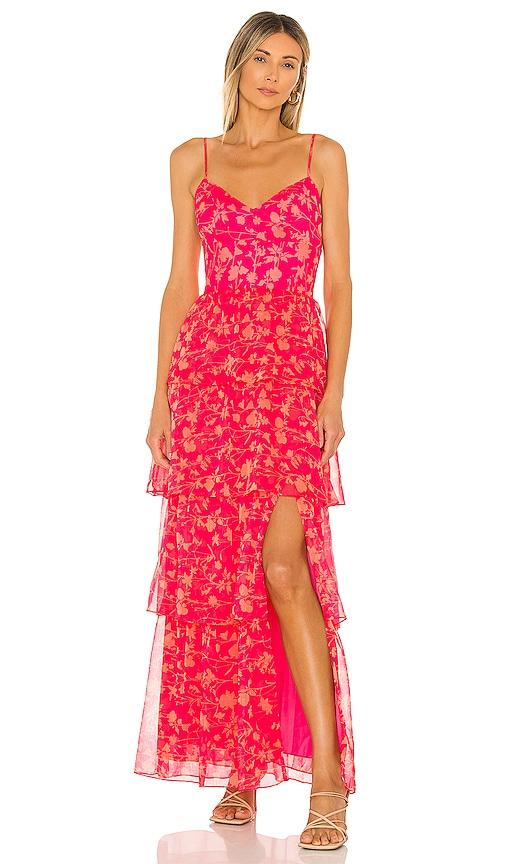 amanda uprichard thaddea maxi dress in fuchsia.