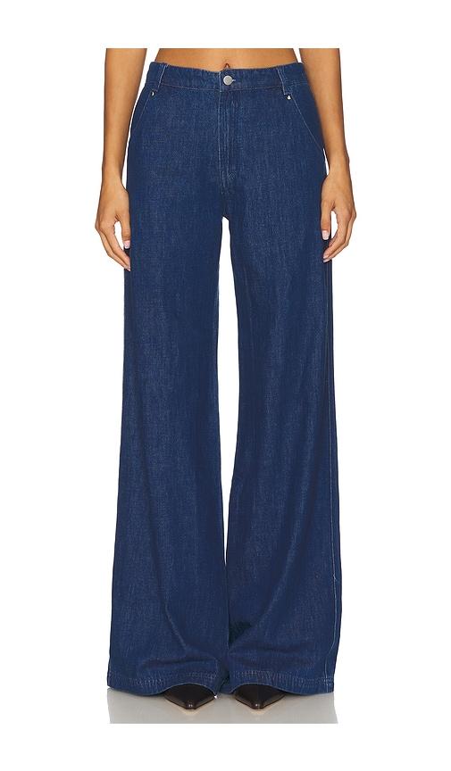 amanda uprichard thalia pants in denim-medium.