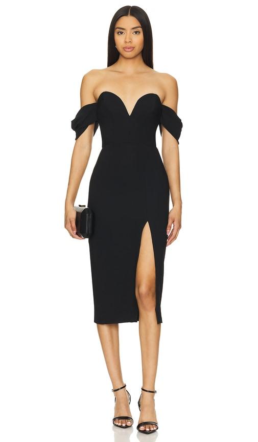 amanda uprichard victoria dress in black.