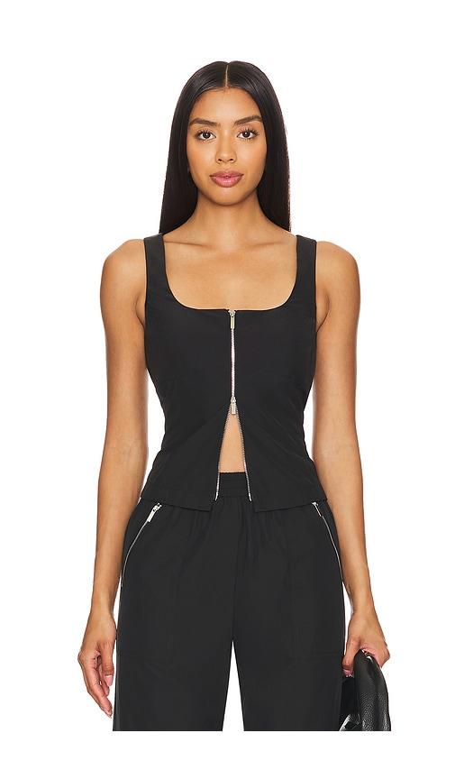 amanda uprichard violet top in black.