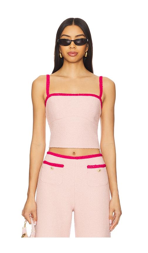 amanda uprichard windsor top in pink.