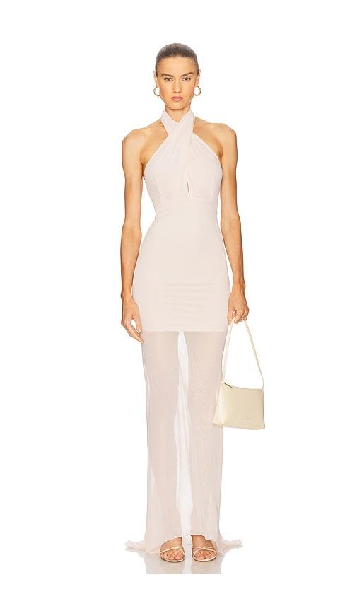 amanda uprichard x revolve alaina gown in cream.