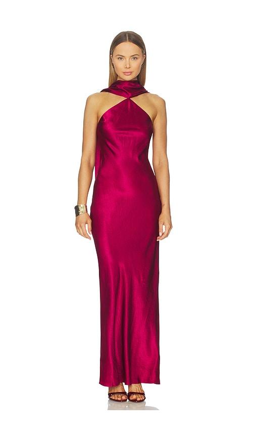 amanda uprichard x revolve ashton maxi dress in wine.
