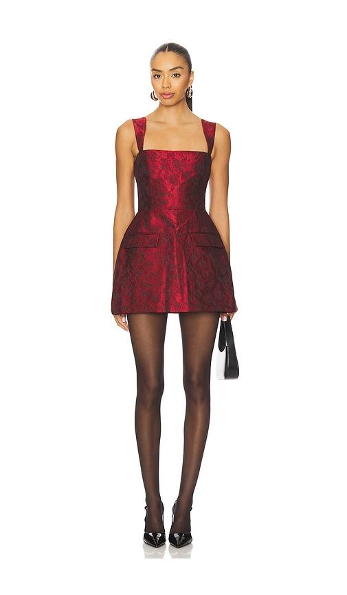 amanda uprichard x revolve bethany romper in burgundy.