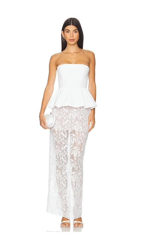 amanda uprichard x revolve cherise dress in white.