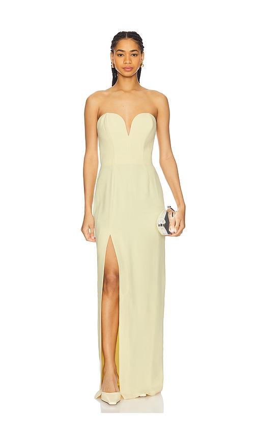 amanda uprichard x revolve cherri gown in lemon.