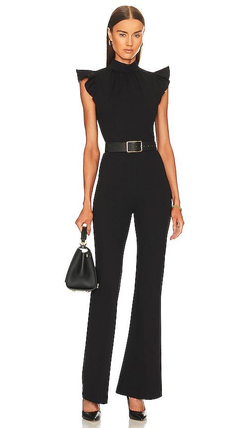 amanda uprichard x revolve davina jumpsuit in black.