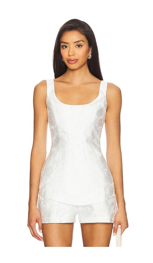 amanda uprichard x revolve empire top in ivory.