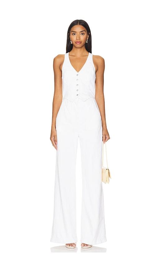 amanda uprichard x revolve ethan jumpsuit in white.