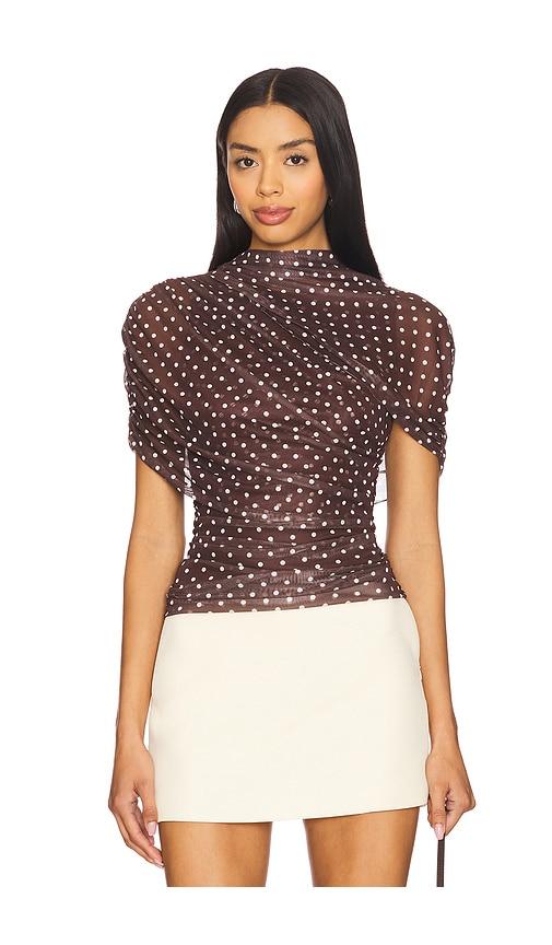 amanda uprichard x revolve evianna top in brown.