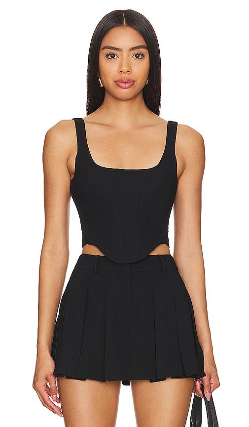 amanda uprichard x revolve fisher top in black.