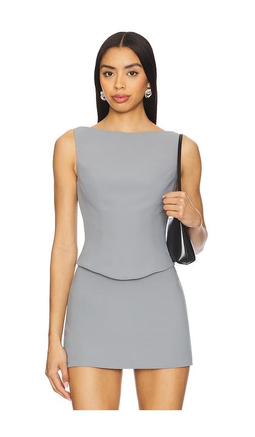 amanda uprichard x revolve ines top in grey.