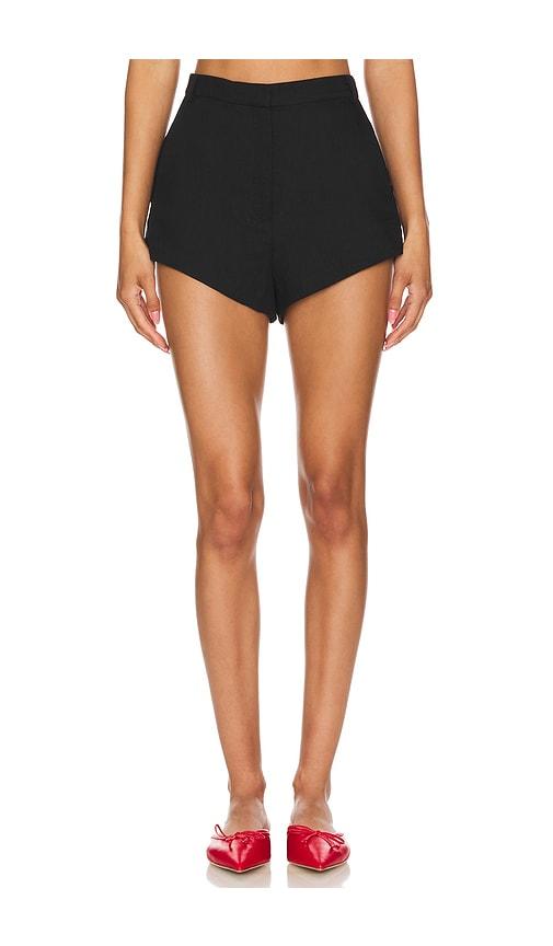 amanda uprichard x revolve kelso shorts in black.
