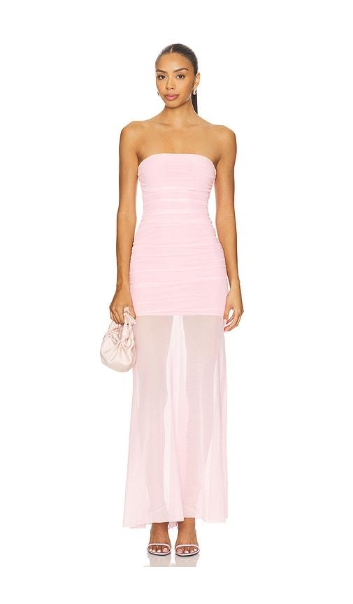 amanda uprichard x revolve leo dress in pink.