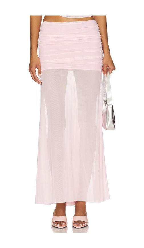 amanda uprichard x revolve leo skirt in pink.