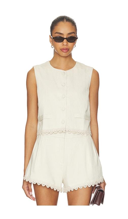 amanda uprichard x revolve lucky top in cream.