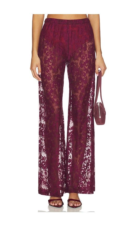amanda uprichard x revolve mariko pant in wine.