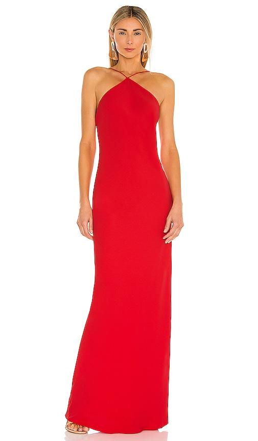 amanda uprichard x revolve riesling gown in red.