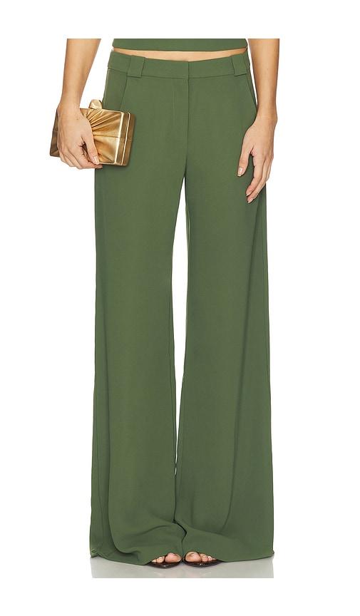 amanda uprichard x revolve saddler pants in green.