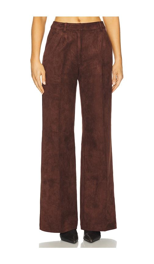 amanda uprichard x revolve slater suede pants in chocolate.